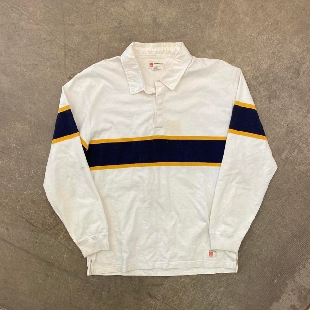 Vintage Y2K Mossimo‎ Striped 3 Toned Polo Longsleeve Size Large